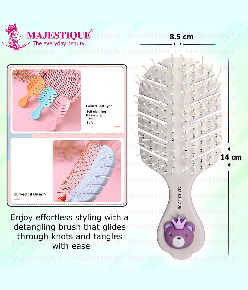 Majestique Detangling Baby Hair Brush, Detangling Brush for Baby Kids, Women - Color May Vary