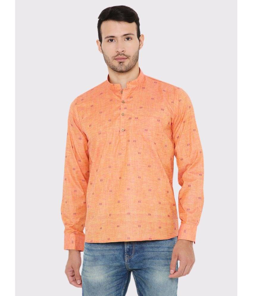 Maharaja - Peach Linen Men's Regular Kurta ( Pack of 1 ) Maharaja - Peach Linen Men's Regular Kurta ( Pack of 1 )
