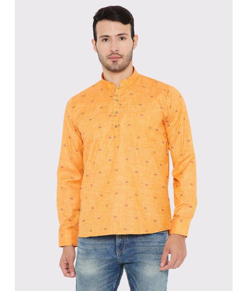 Maharaja - Yellow Linen Men's Regular Kurta ( Pack of 1 ) Maharaja - Yellow Linen Men's Regular Kurta ( Pack of 1 )