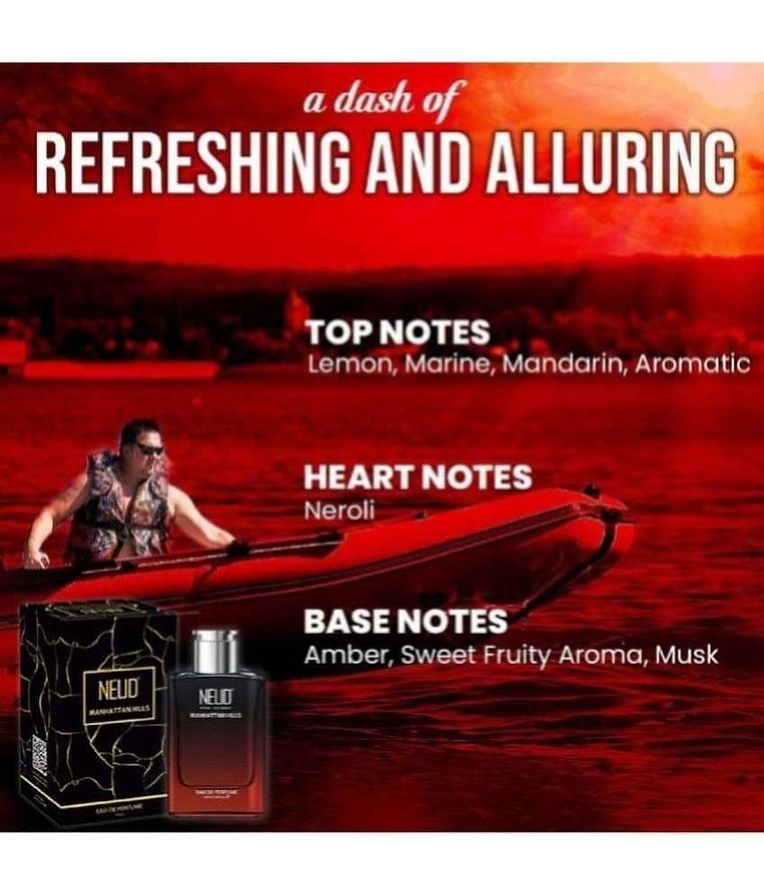NEUD Manhattan Hills Luxury Perfume for Sophisticated Men Long Lasting EDP, 100 ml Each (Pack of 2)