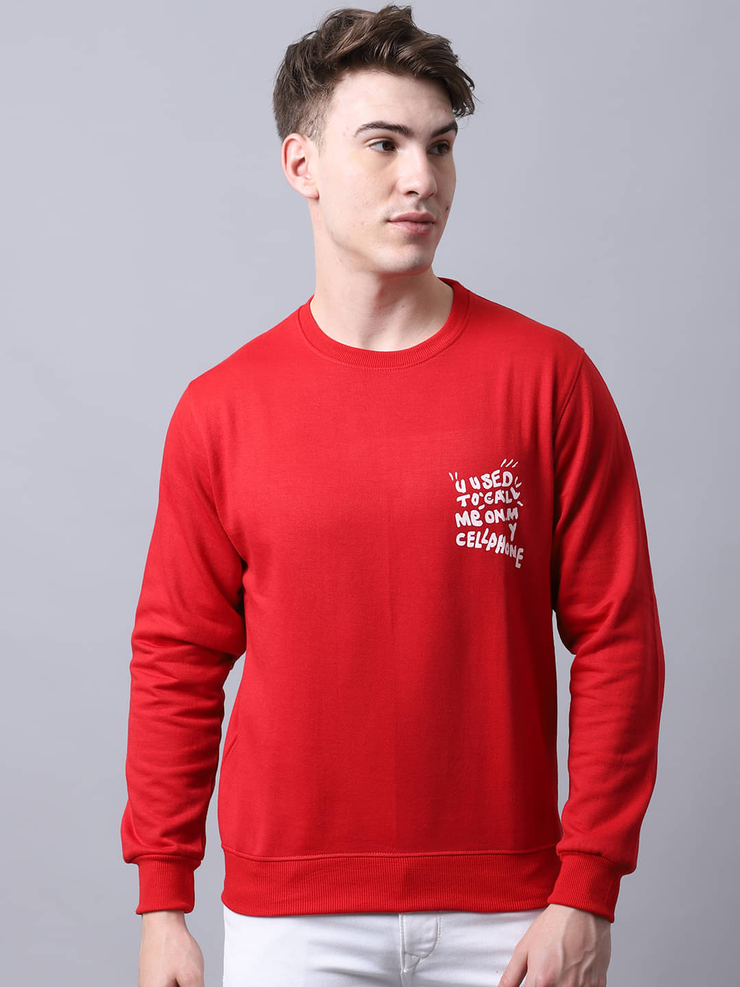     			OBAAN - Red Cotton Blend Regular Fit Men's Sweatshirt ( Pack of 1 )