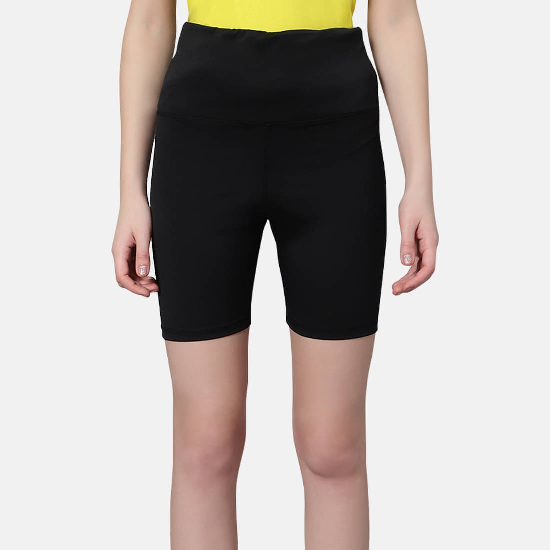     			Omtex Black Polyester Solid Shorts - Single