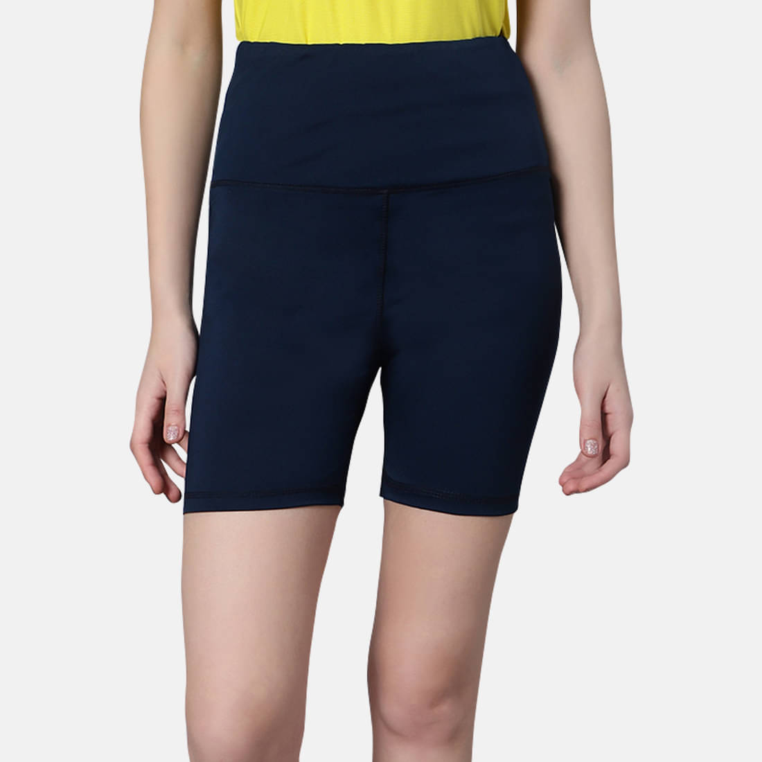     			Omtex Blue Polyester Solid Shorts - Single