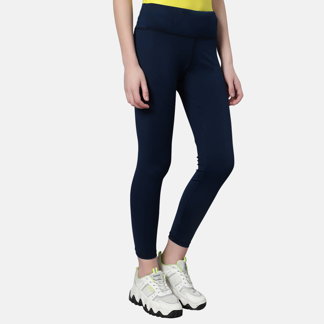     			Omtex Blue Polyester Solid Tights - Single