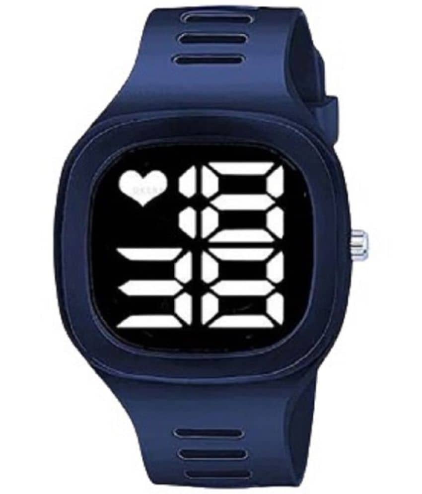 Renaissance Traders - Blue PU Digital Men's Watch