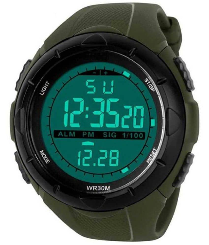 Renaissance Traders - Green PU Digital Men's Watch