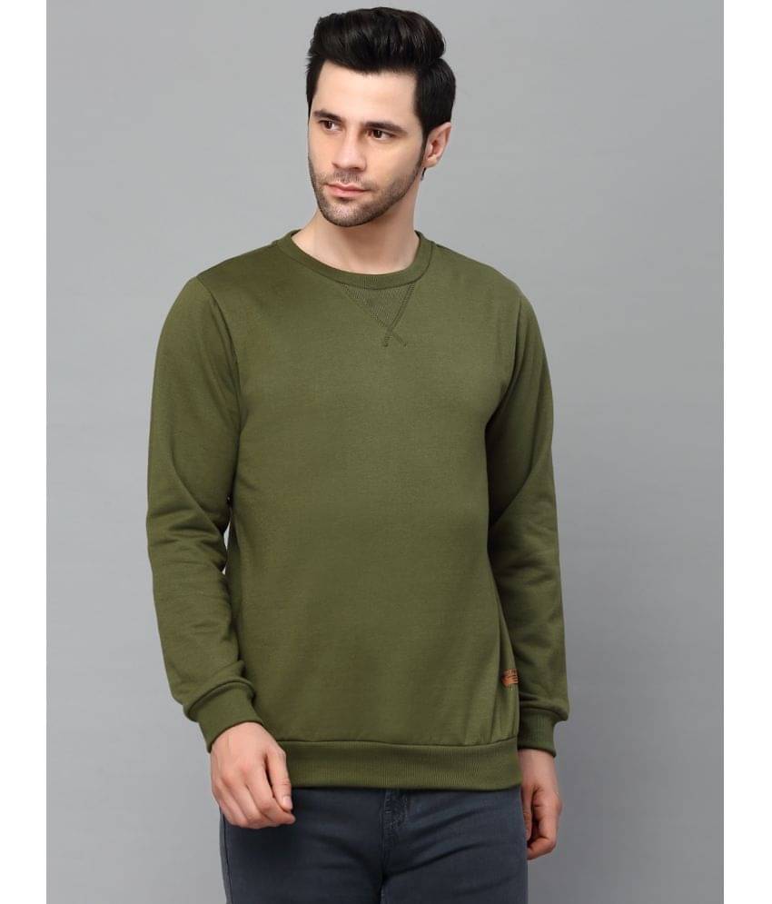 Rigo Fleece Round Neck Men's Sweatshirt - Olive ( Pack of 1 ) Rigo Fleece Round Neck Men's Sweatshirt - Olive ( Pack of 1 )