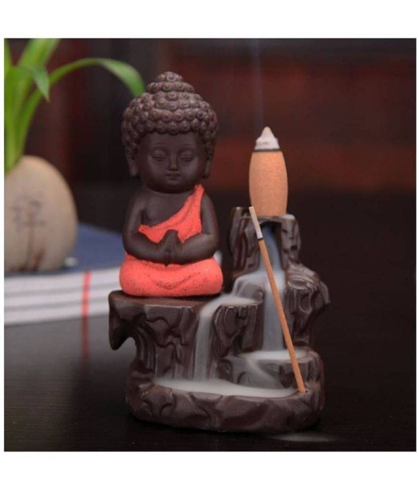 SHYROCK Buddha Orange with 10pc cone Resin Buddha Idol 12 x 8 cms Pack of 1 SHYROCK Buddha Orange with 10pc cone Resin Buddha Idol 12 x 8 cms Pack of 1