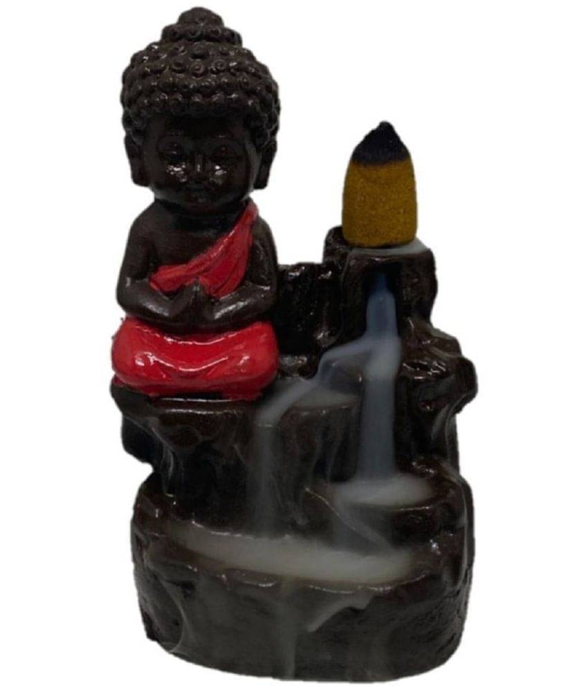 SHYROCK Buddha Red with 10pc cone Resin Buddha Idol 12 x 8 cms Pack of 1 SHYROCK Buddha Red with 10pc cone Resin Buddha Idol 12 x 8 cms Pack of 1