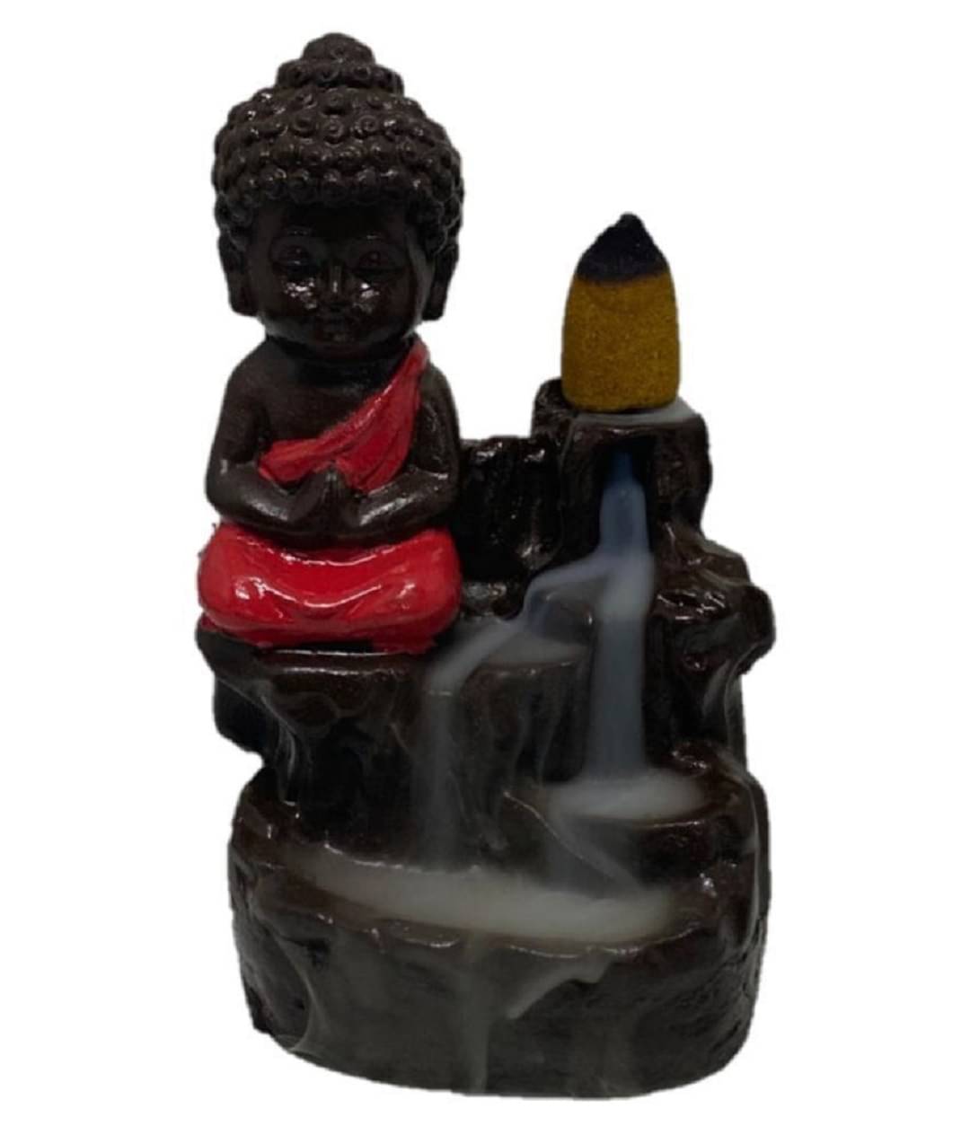 SHYROCK Buddha Red with 10pc cone Resin Buddha Idol 12 x 9 cms Pack of 1 SHYROCK Buddha Red with 10pc cone Resin Buddha Idol 12 x 9 cms Pack of 1