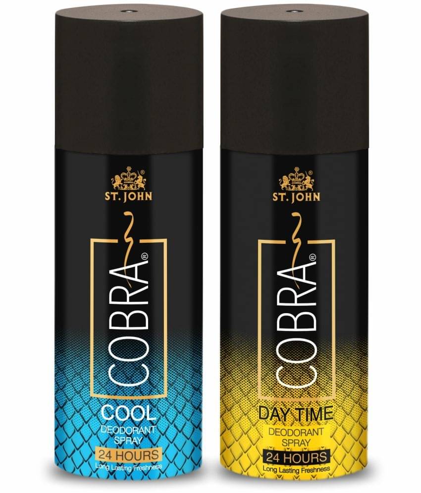     			ST.JOHN Cobra Cool & Day Time Long Lasting Deodorant Spray for Men 150ml Each (300ml) - Pack of 2
