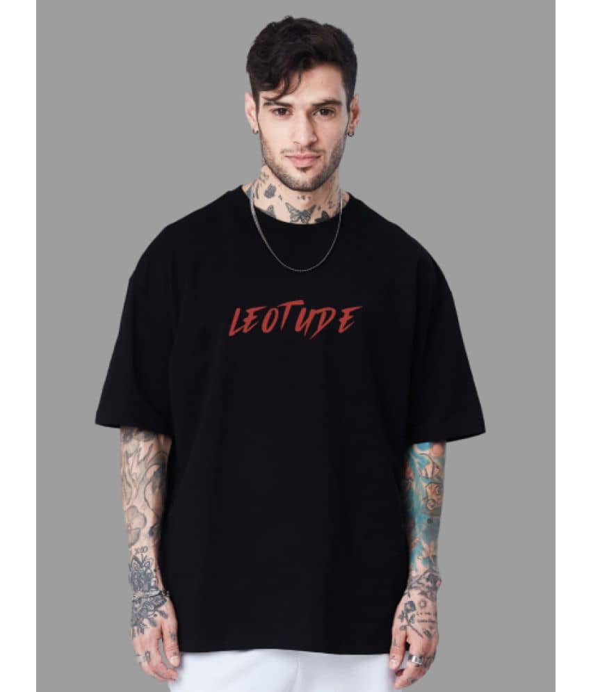 Trond - Black Cotton Blend Oversized Fit Men's T-Shirt ( Pack of 1 )