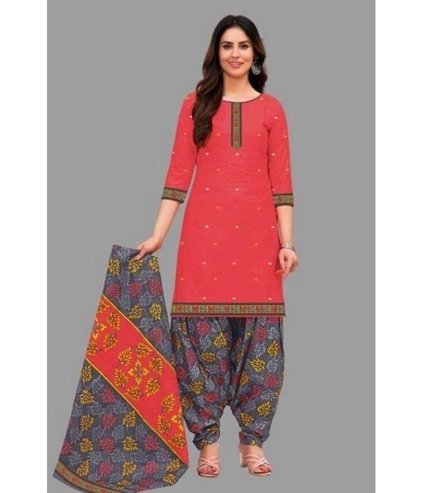shree jeenmata collection - Unstitched Red Cotton Dress Material ( Pack of 1 ) shree jeenmata collection - Unstitched Red Cotton Dress Material ( Pack of 1 )