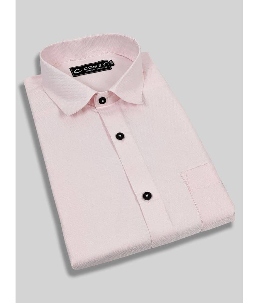     			Comey Cotton Blend Regular Fit Solids Full Sleeves Men's Casual Shirt - Pink ( Pack of 1 )