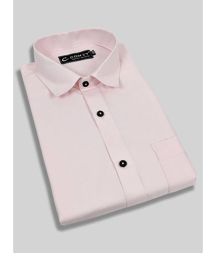 Comey Cotton Blend Regular Fit Solids Full Sleeves Men's Casual Shirt - White ( Pack of 1 )