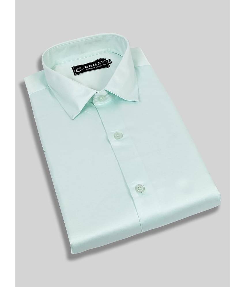 Comey Satin Slim Fit Solids Full Sleeves Men's Casual Shirt - Green ( Pack of 1 )