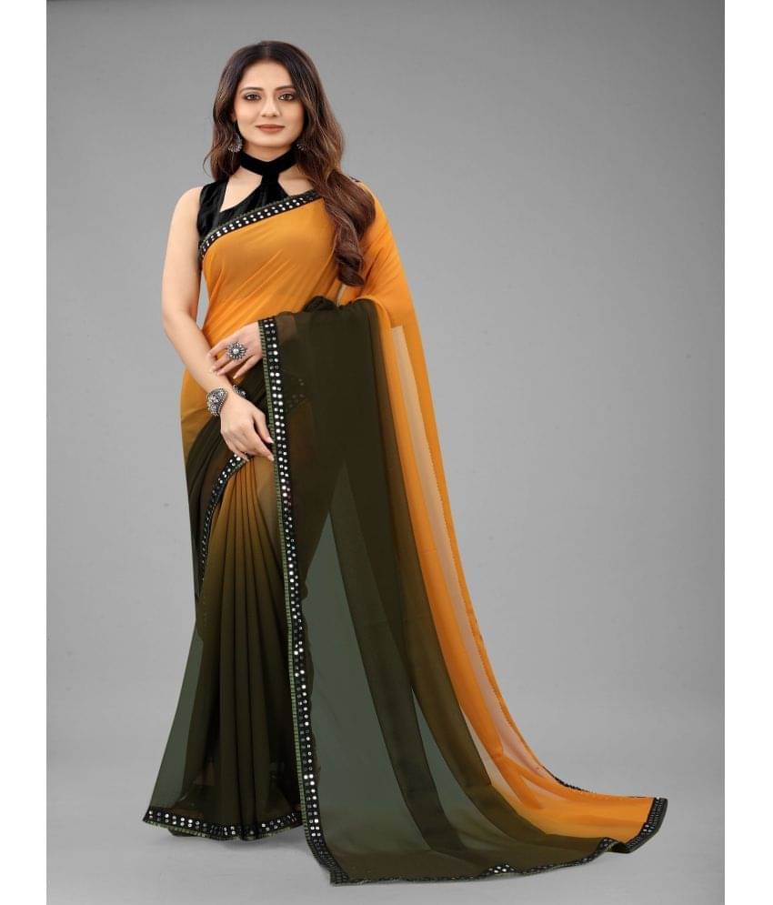 JULEE Georgette Printed Saree With Unstitched Blouse Piece ( Orange ) JULEE Georgette Printed Saree With Unstitched Blouse Piece ( Orange )