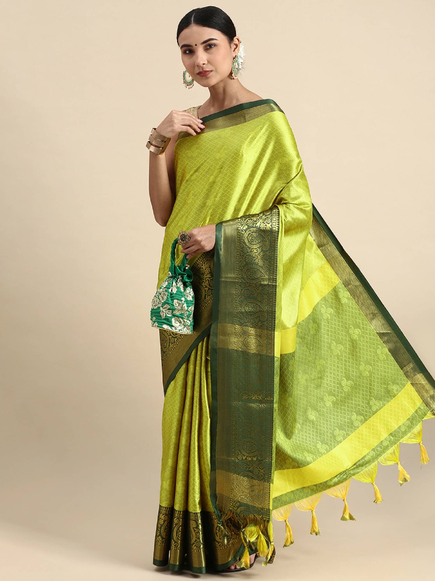 JULEE Silk Printed Saree With Unstitched Blouse Piece ( Brown ) JULEE Silk Printed Saree With Unstitched Blouse Piece ( Brown )