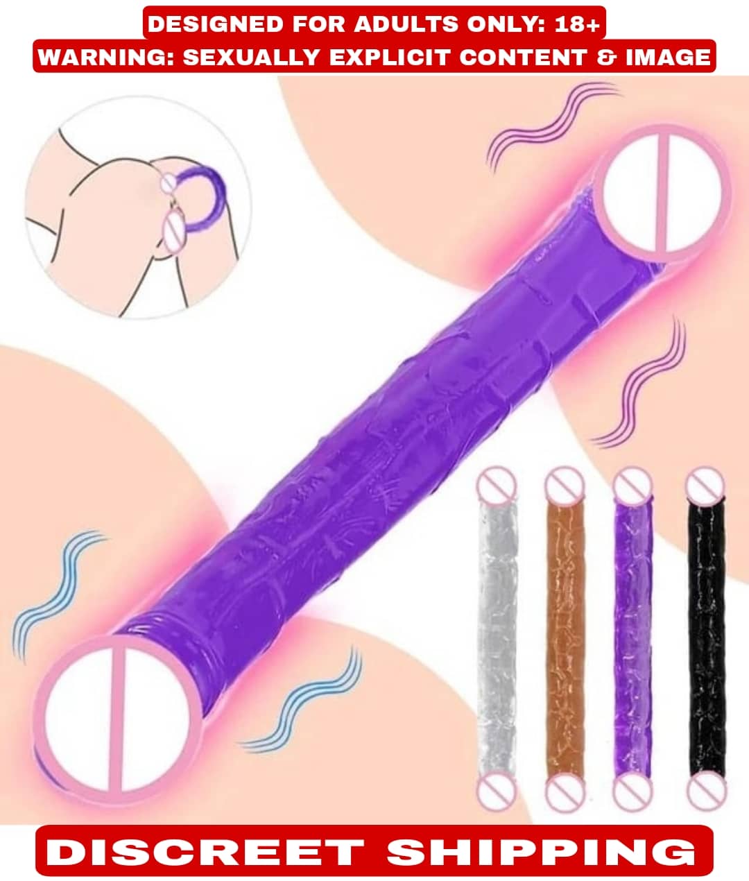 Jelly Double dong Double-Ended Penetration Dildo Strap On Dual Realistic Sex Toys For Lesbian