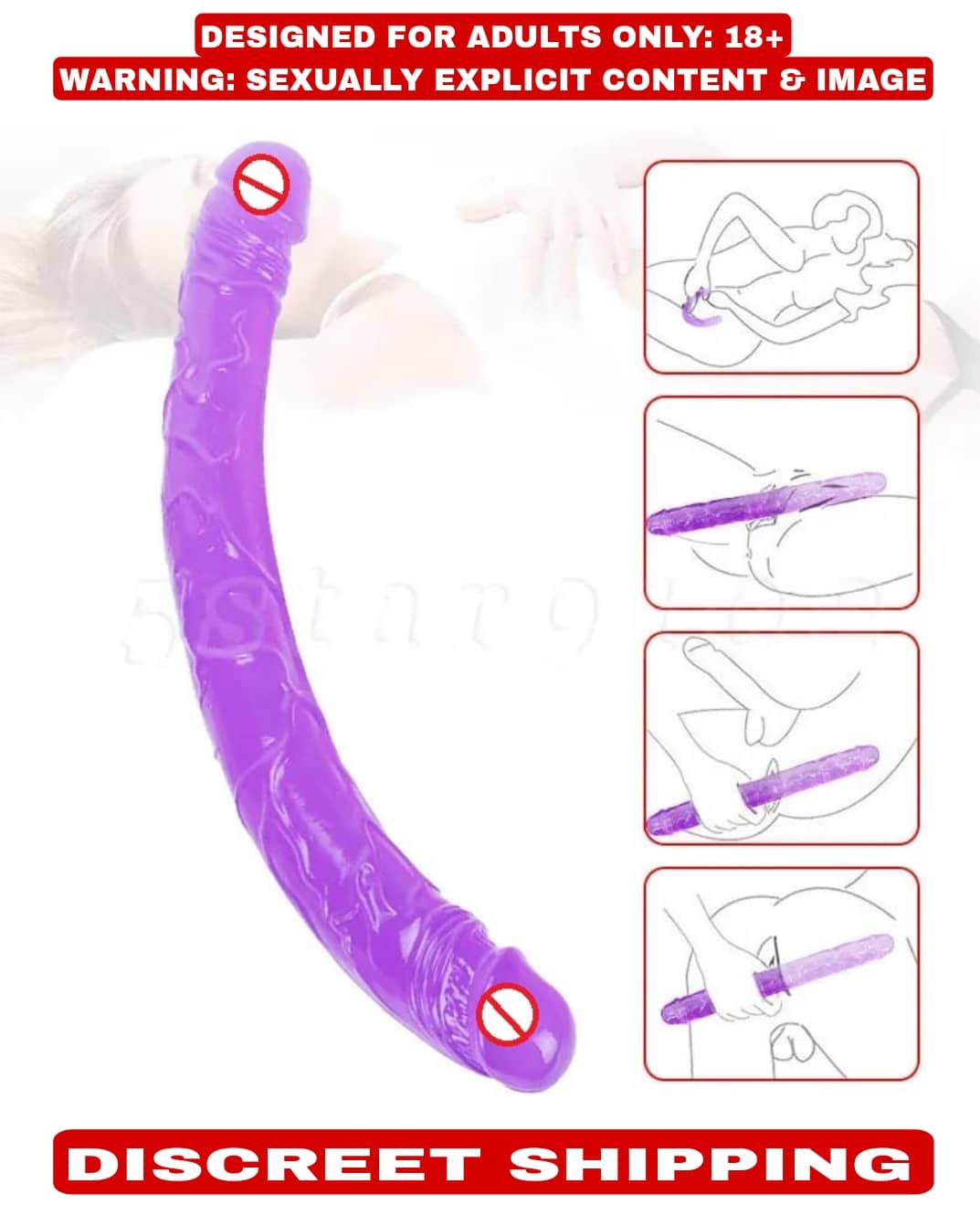 Jelly Double dong Double-Ended Penetration Dildo Strap On Dual Realistic Sex Toys For Lesbian