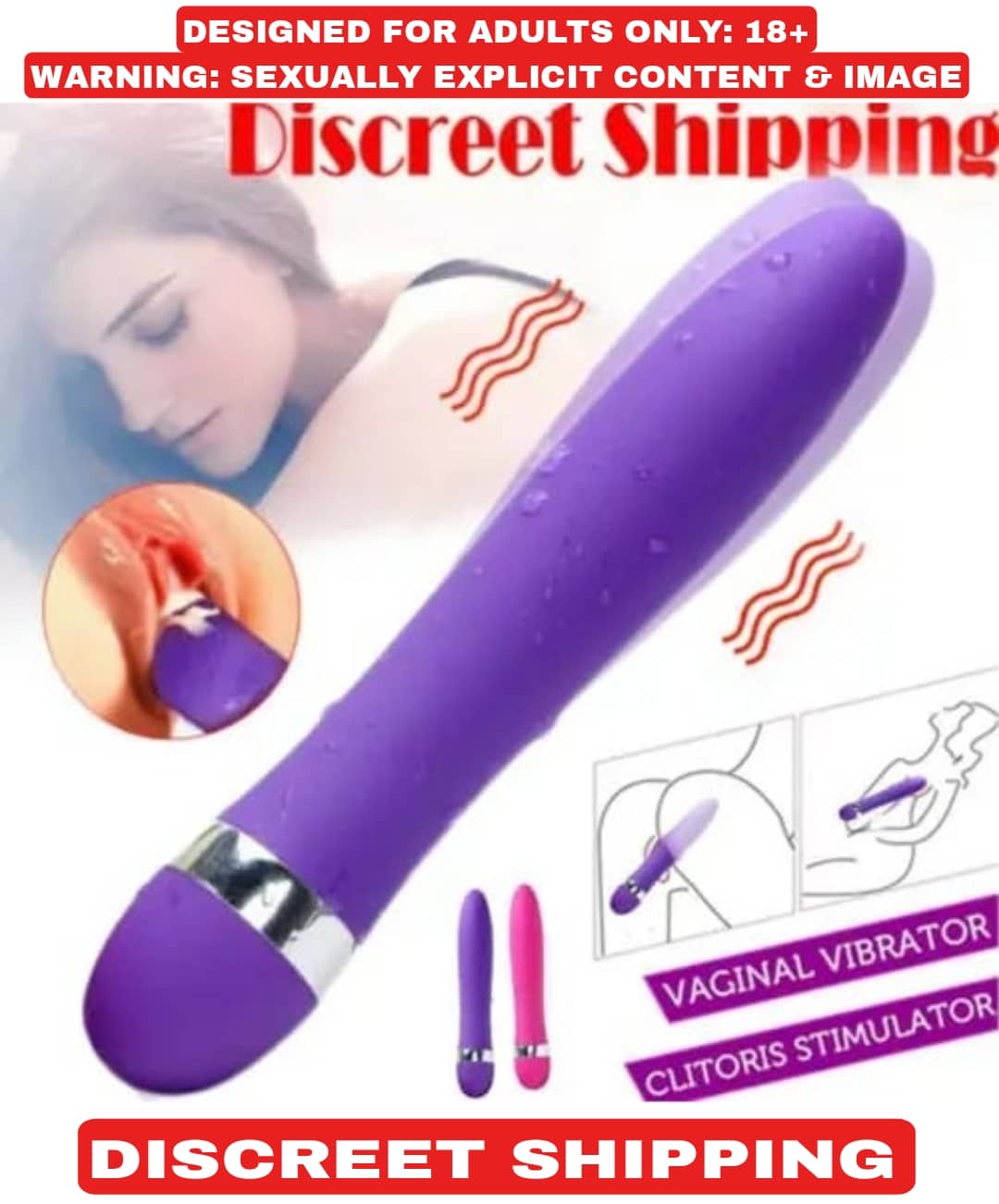 KAMAHOUSE WATERPROOF SILENT G-SPOT DILDO VIBRATOR AV STICK