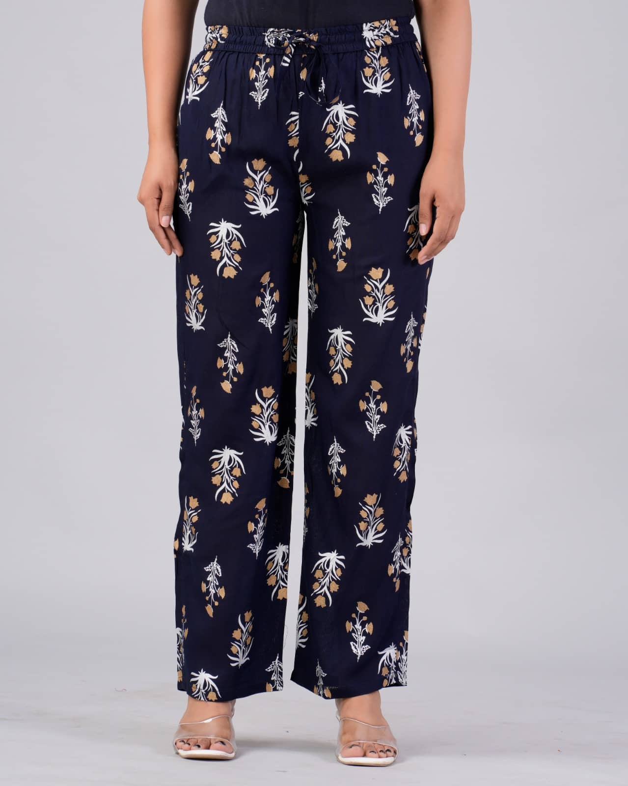 MAUKA - Blue Rayon Women's Palazzo ( Pack of 1 ) - Palazzos | Buy online on ZillyBuy