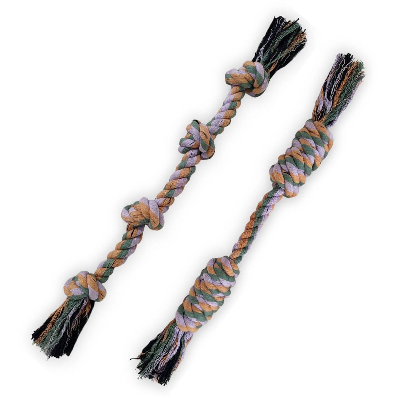     			MY SUPER PAWS 4 knots tug of war rope toy & double knots tug and fetch rope l Non-toxic natural cotton rope toys for dogs l Pack of 2