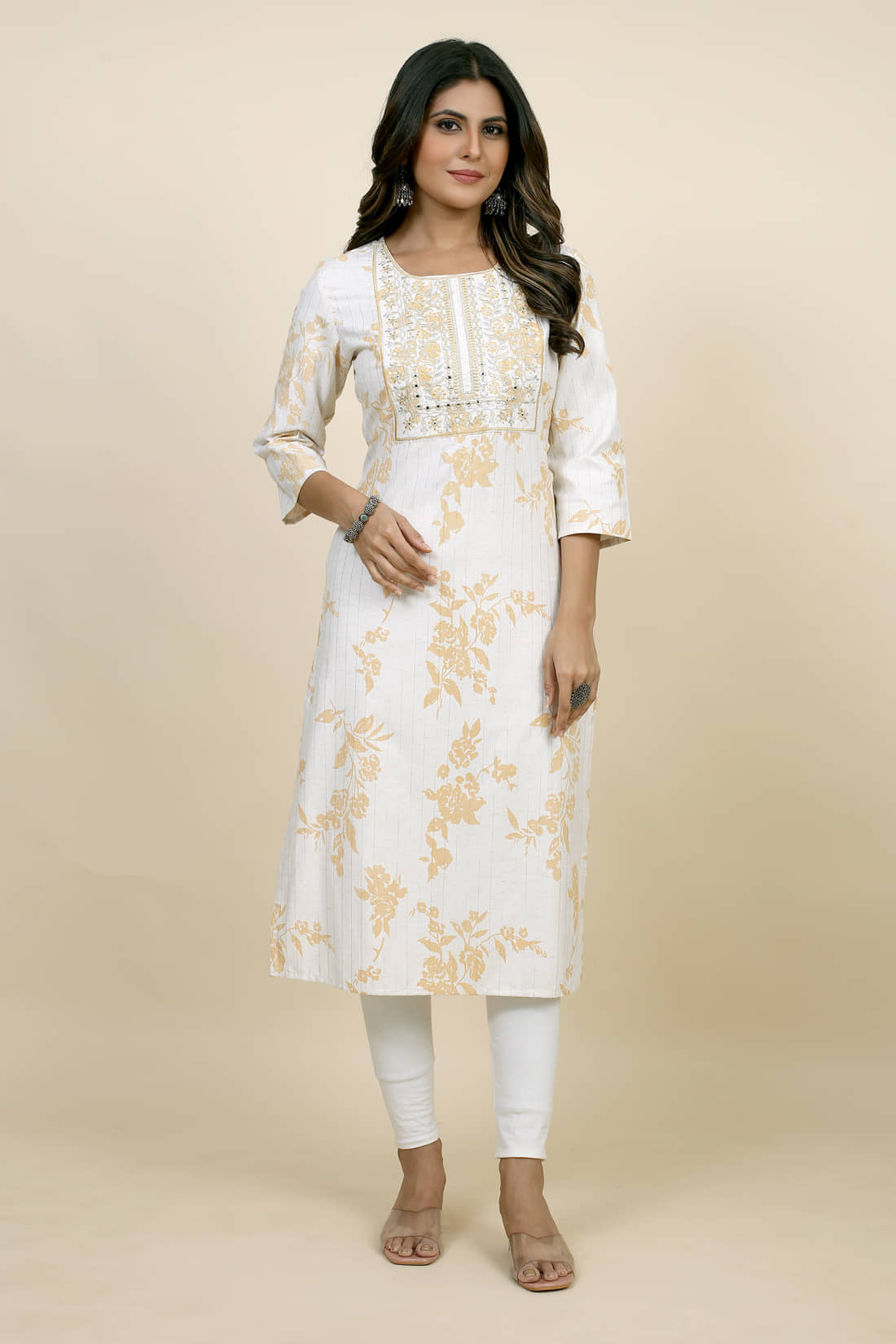 SARRAS Cotton Flex Printed Straight Women's Kurti - Brown ( Pack of 1 ) - Kurtis, Tunics | Buy online on ZillyBuy