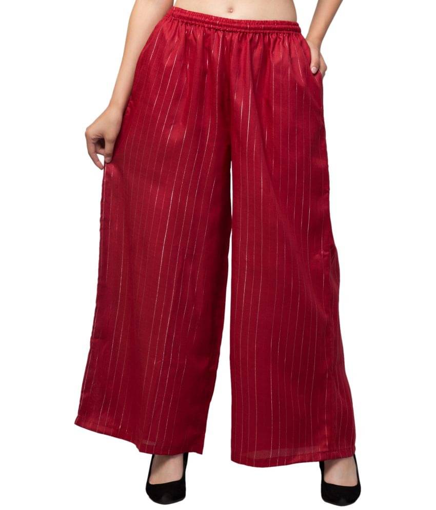     			Swapi - Maroon Rayon Straight Women's Palazzos ( Pack of 1 )