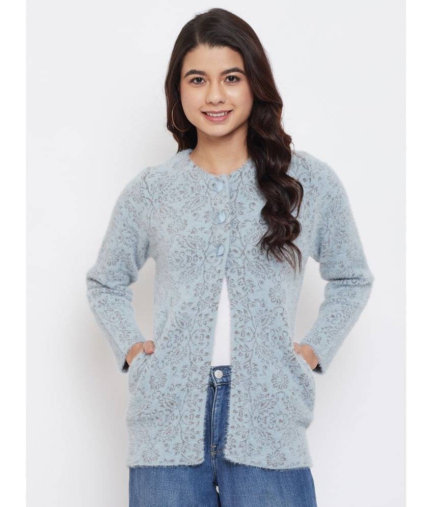 zigo Acro Wool Round Neck Women's Buttoned Cardigans - Blue ( Single ) zigo Acro Wool Round Neck Women's Buttoned Cardigans - Blue ( Single )
