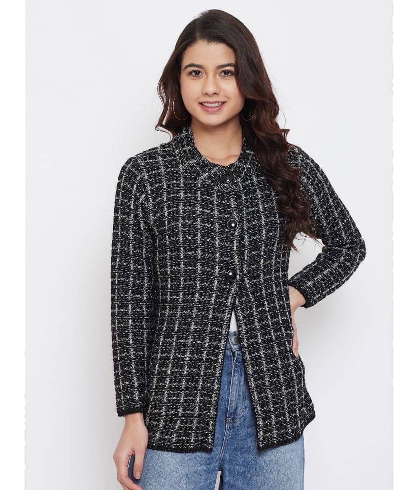 zigo Acro Wool Round Neck Women's Buttoned Cardigans - Black ( Single ) zigo Acro Wool Round Neck Women's Buttoned Cardigans - Black ( Single )