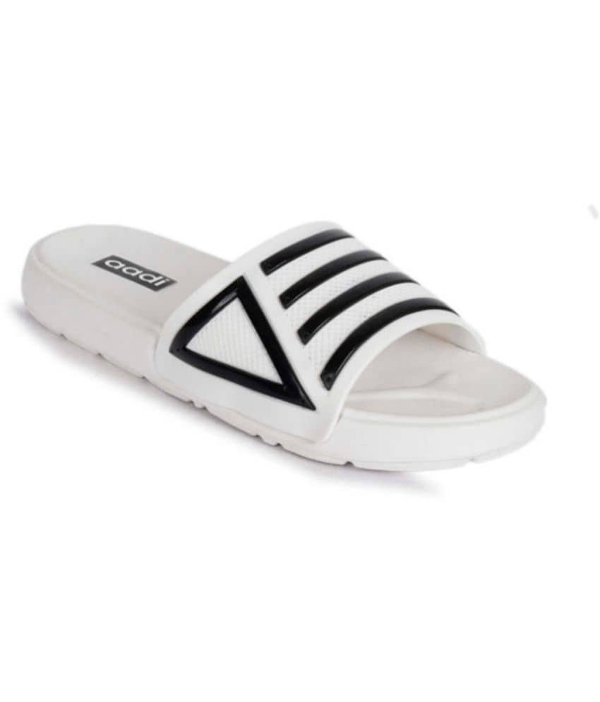 Aadi - White Men's Slide Flip Flop