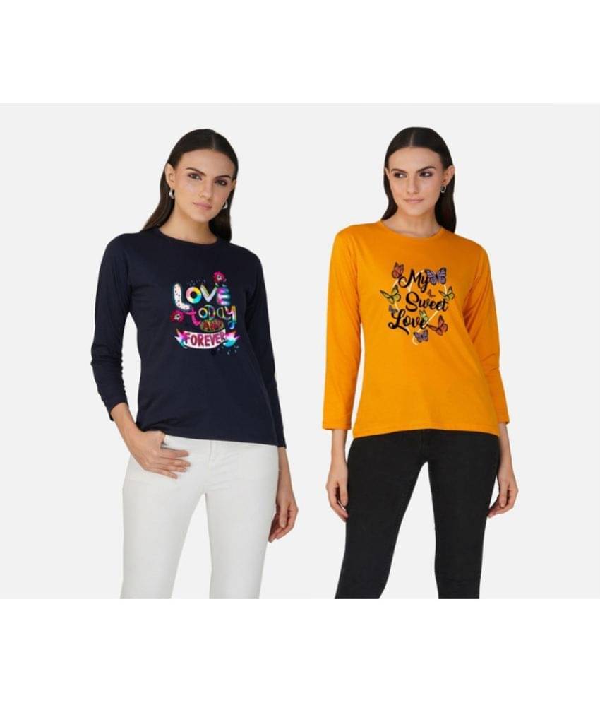     			CHOZI Women Cotton Printed Regular Fit Round Neck T-Shirt ( Multi Color )