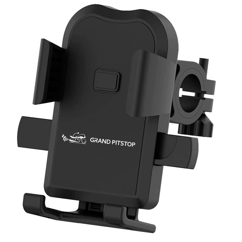 GRAND PITSTOP® Cool Grip B1 Bike Handle Bar Mobile Holder - One Click Locking - Black