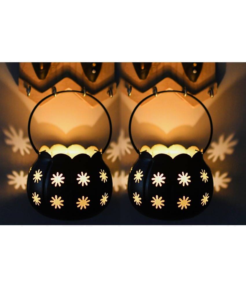     			Urban hemlet Black Table Top and Hanging Metal Tea Light Holder - Pack of 1