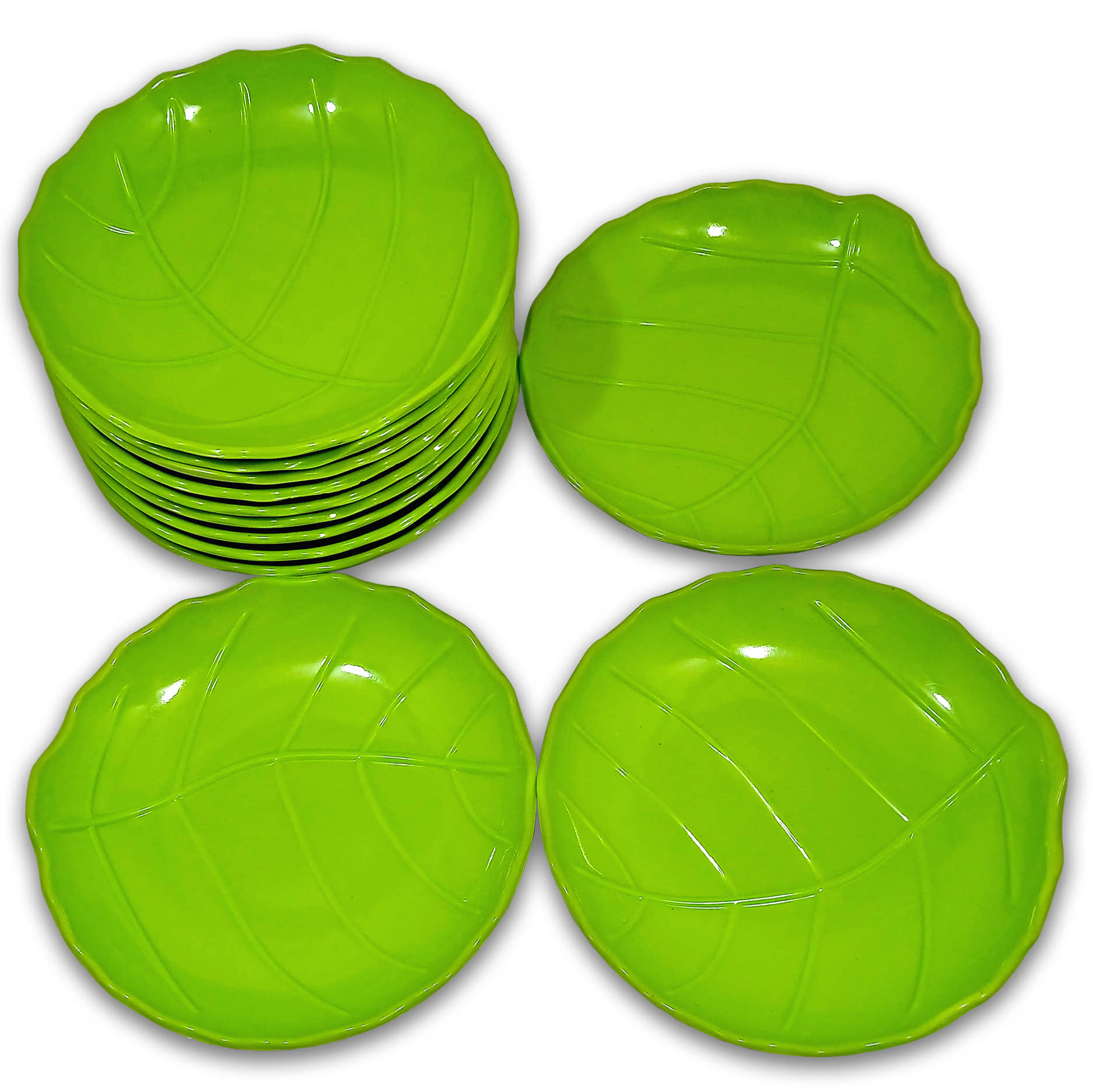 Inpro 12 Pcs Melamine Dark Green Quarter Plate