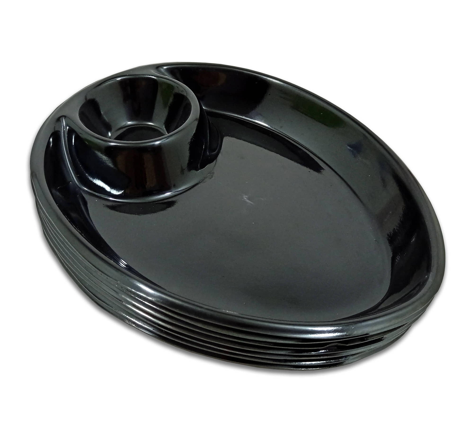 Inpro 6 Pcs Melamine Black Quarter Plate