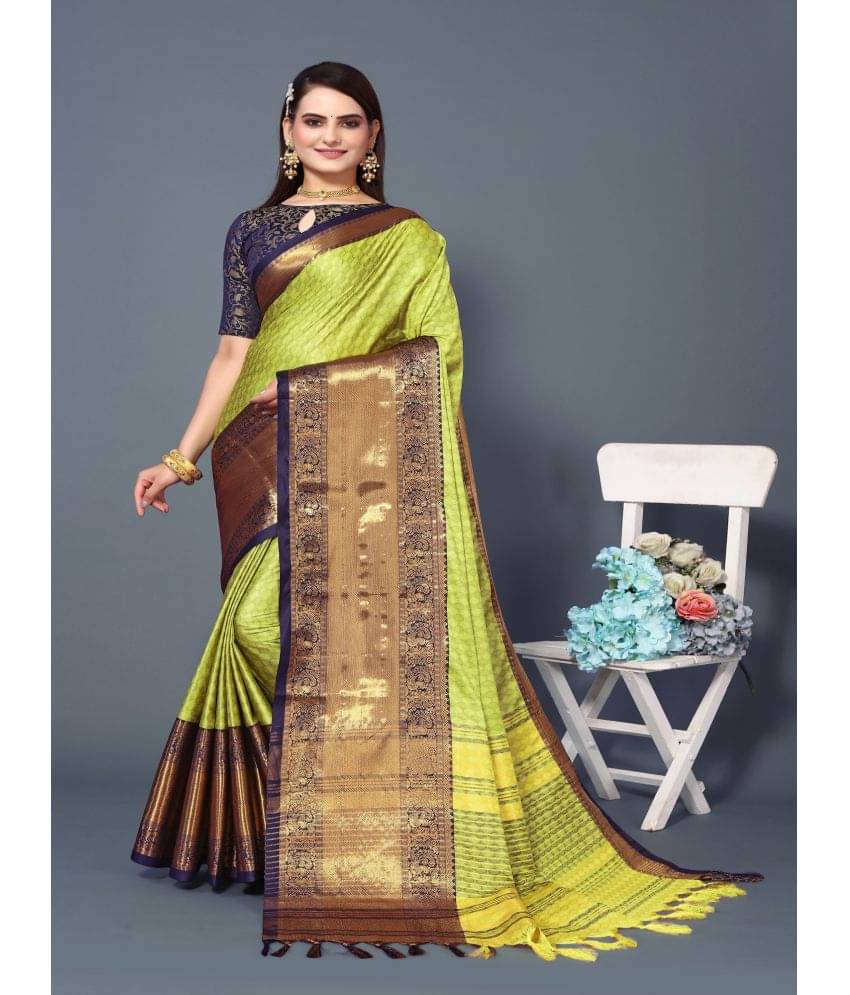 JULEE Silk Printed Saree With Unstitched Blouse Piece ( Mint Green ) JULEE Silk Printed Saree With Unstitched Blouse Piece ( Mint Green )