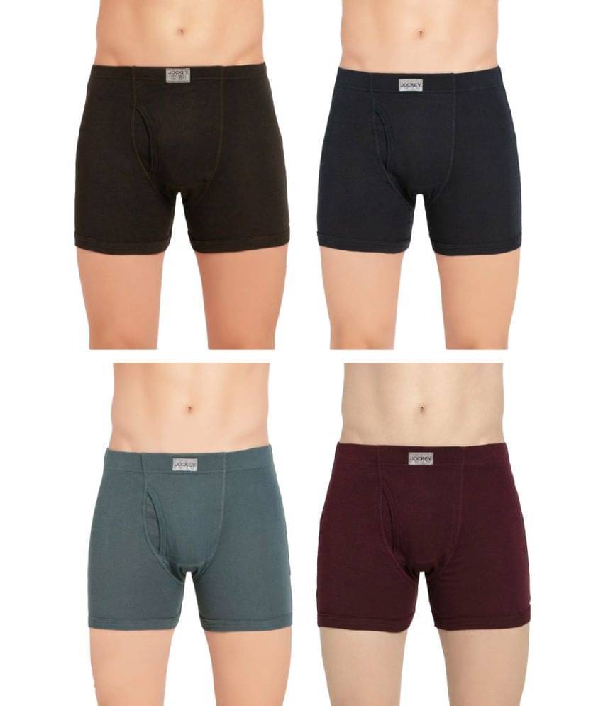 Jockey - Multicolor Cotton Men's Trunks ( Pack of 4 ) Jockey - Multicolor Cotton Men's Trunks ( Pack of 4 )