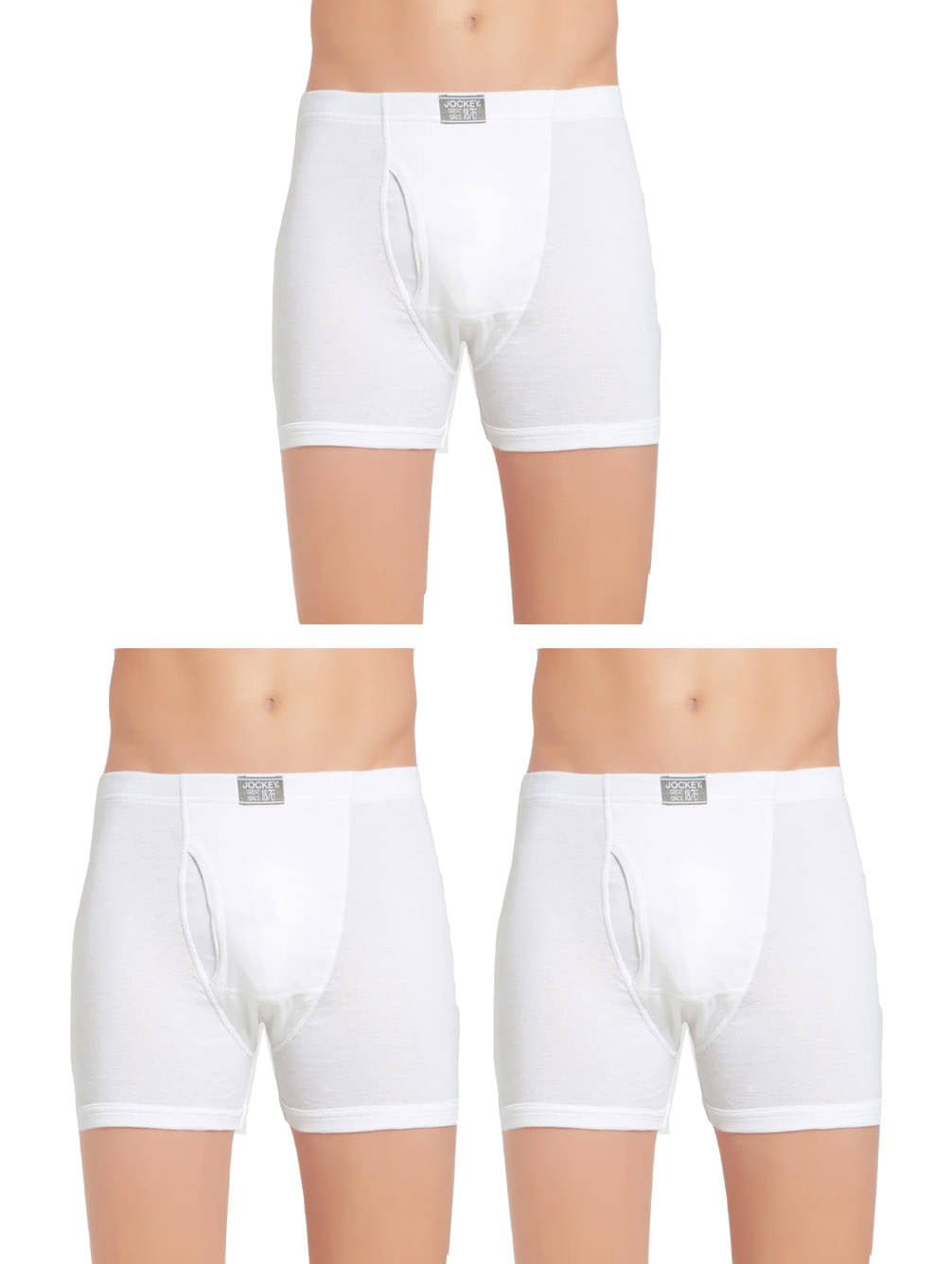     			Jockey - White Cotton Men's Trunks ( Pack of 3 )