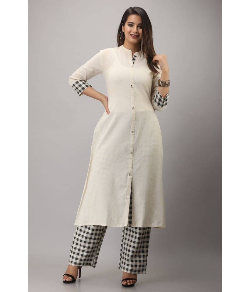 MAUKA Rayon Solid Kurti With Palazzo Women's Stitched Salwar Suit - White ( Pack of 1 ) MAUKA Rayon Solid Kurti With Palazzo Women's Stitched Salwar Suit - White ( Pack of 1 )