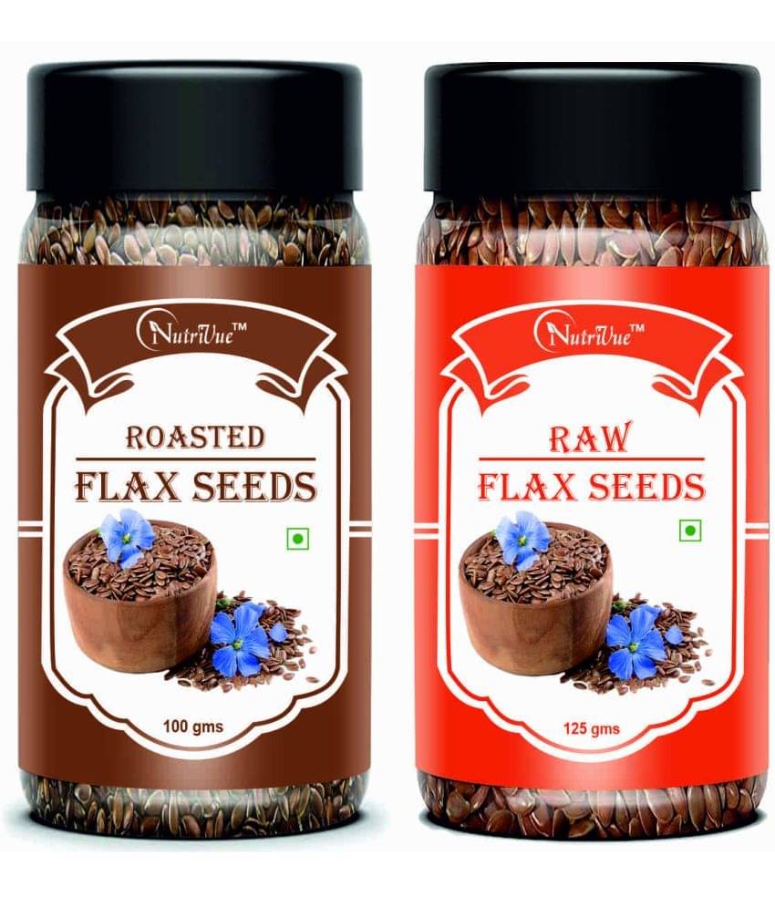 NUTRIVUE Roasted Flax Seeds & Raw Flax Seeds 225 gm Pack of 2 NUTRIVUE Roasted Flax Seeds & Raw Flax Seeds 225 gm Pack of 2