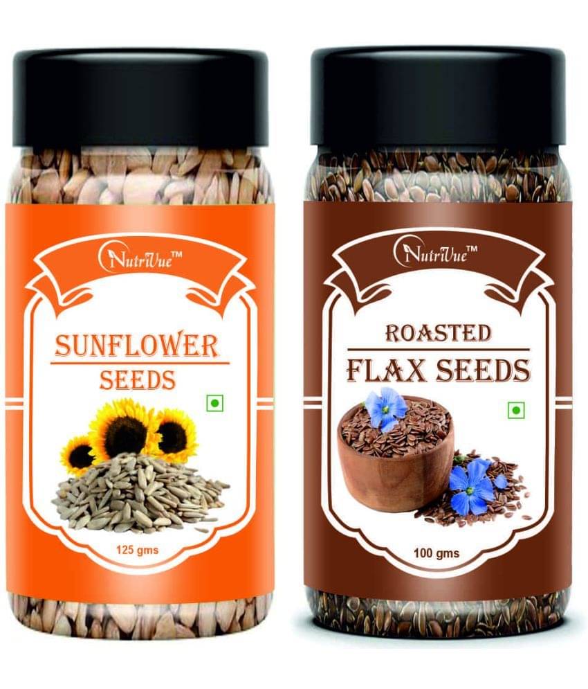 NUTRIVUE Sunflower Seeds & Roasted Flax Seeds 250 gm Pack of 2 NUTRIVUE Sunflower Seeds & Roasted Flax Seeds 250 gm Pack of 2