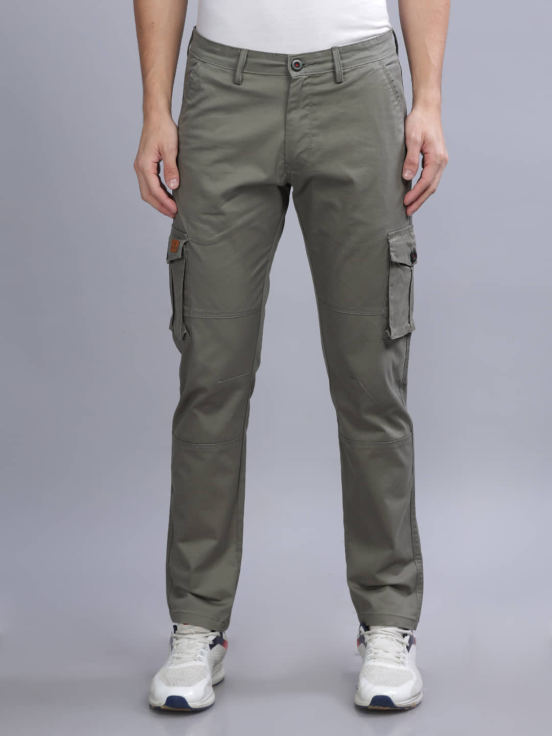 Paul Street Slim Flat Men's Cargos - Olive Green ( Pack of 1 ) - Trousers | Buy online on ZillyBuy
