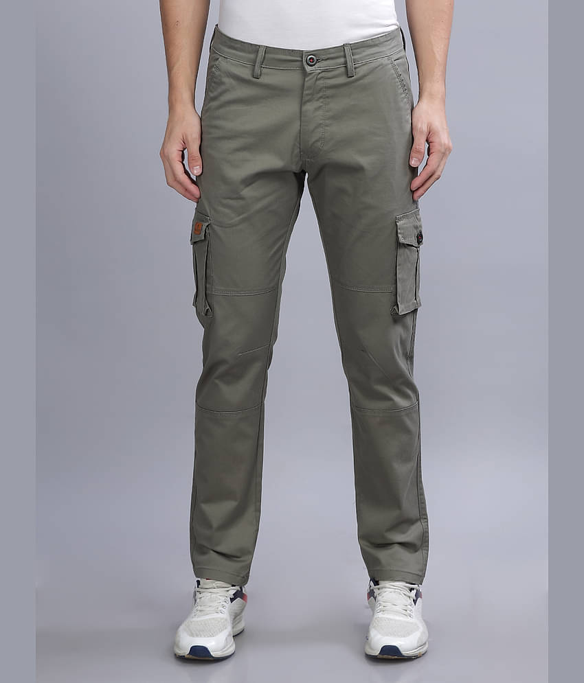 Paul Street Slim Flat Men's Cargos - Olive Green ( Pack of 1 )
