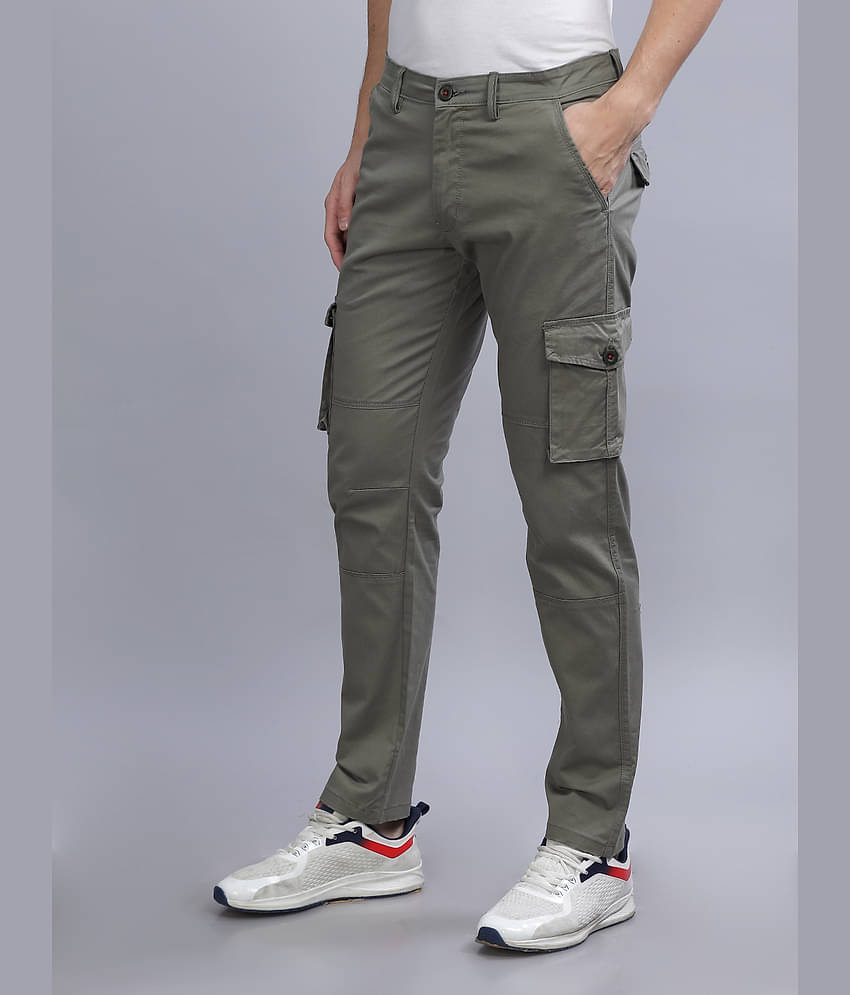 Paul Street Slim Flat Men's Cargos - Olive Green ( Pack of 1 )