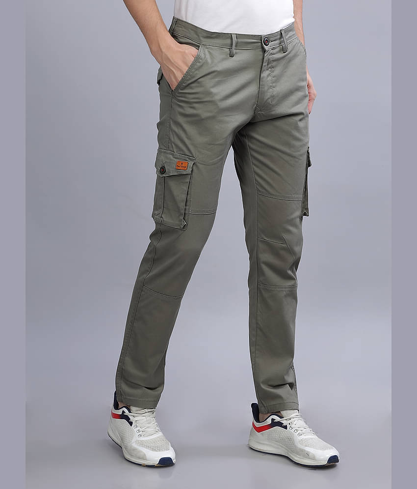 Paul Street Slim Flat Men's Cargos - Olive Green ( Pack of 1 )