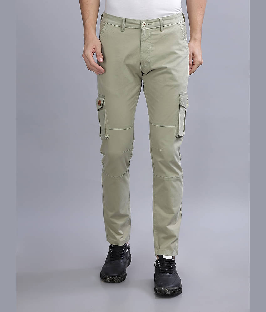 Paul Street Slim Flat Men's Cargos - Olive Green ( Pack of 1 )