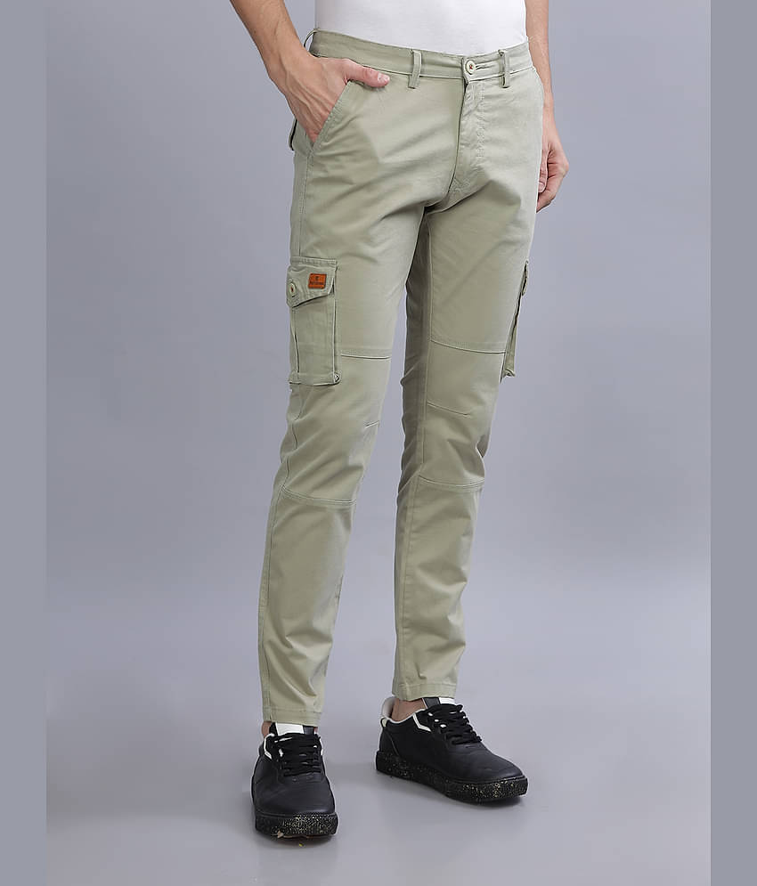 Paul Street Slim Flat Men's Cargos - Olive Green ( Pack of 1 )