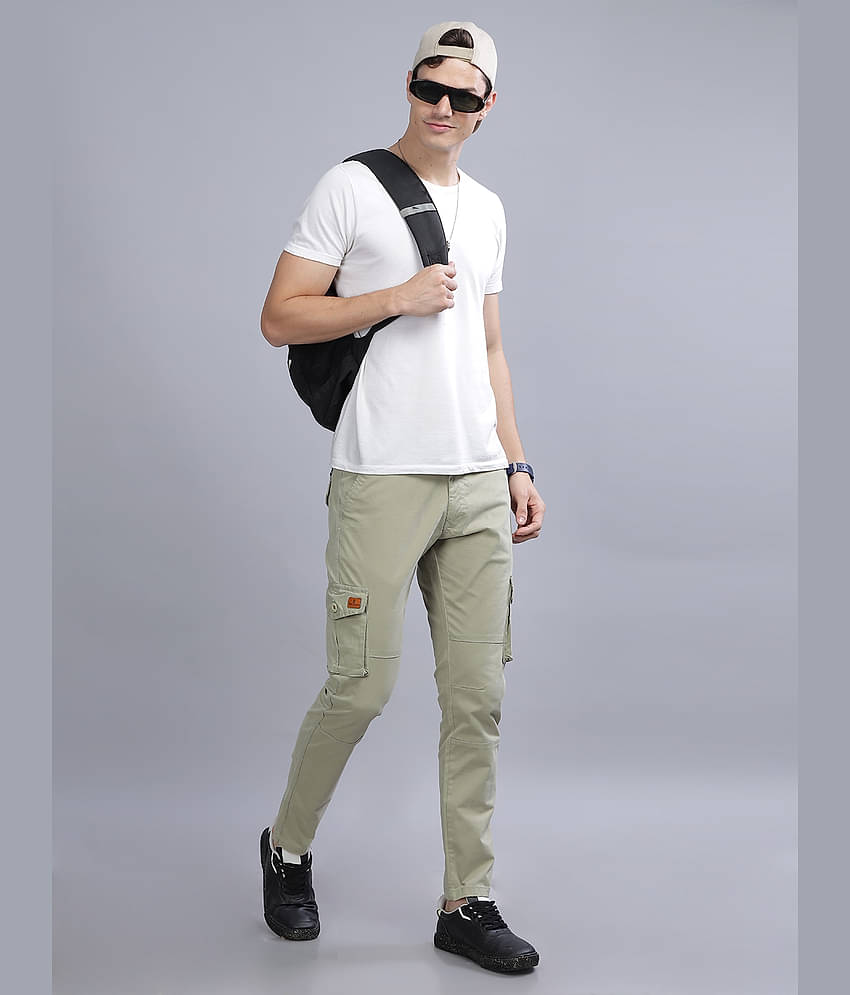 Paul Street Slim Flat Men's Cargos - Olive Green ( Pack of 1 )